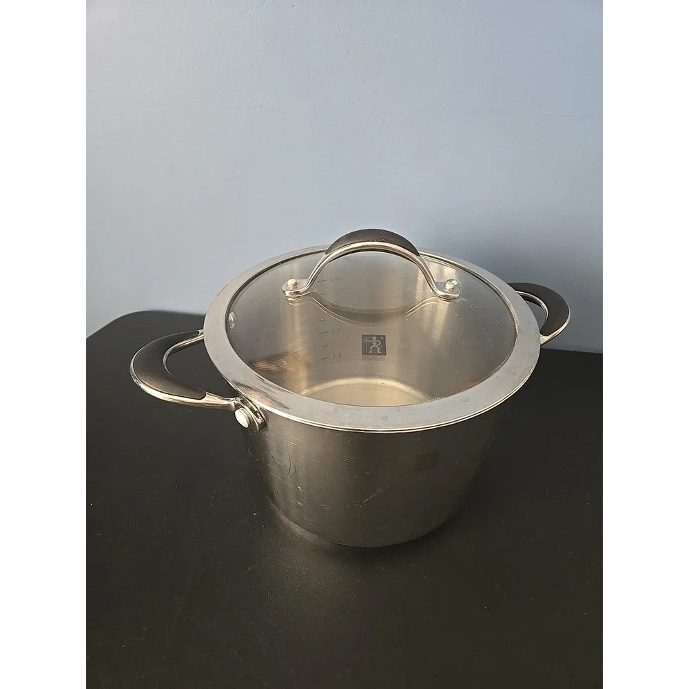 J‎ A Henckels Int'l Classic Clad 18-10 Stainless Steel Stock Pot~ 4L w/ Lid